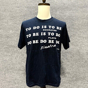 Vintage B&C Socrates Plato Sinatra Do Be Do Be Do Quote T-Shirt Black Medium